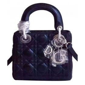 Dior Lady Dior Patent Leather Handbag Black