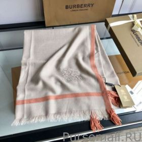 Burberry Cashmere Solid Color Thin Schawl 80 x 200 Orange