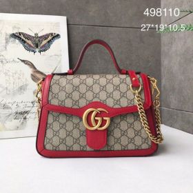 Ophidia GG Marmont Small Top Handle Bag 498110 Red