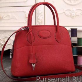 Hermes Bolide Tote Bag In Red Leather