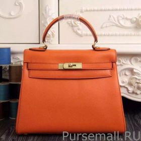 Hermes Kelly Bag In Orange Epsom Leather