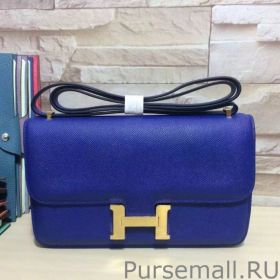 Hermes Constance Elan Bag In Electric Blue Epsom Leather