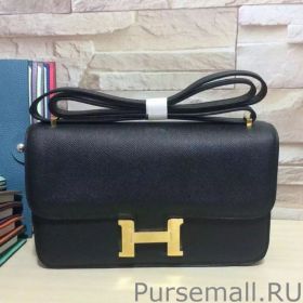 Hermes Constance Elan Bag In Black Epsom Leather