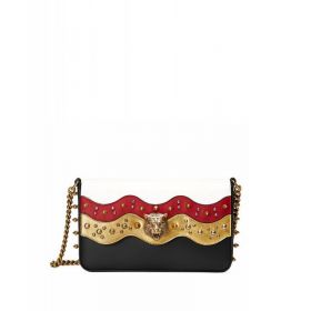 Studded Leather Chain Shoulder Bag 432410 Red