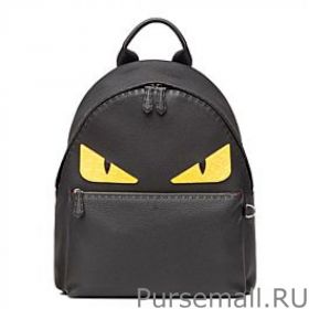 Fendi Bag Bugs Leather Backpack Black