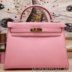 Hermes Kelly Bag 28,32CM In Pink Clemence Leather