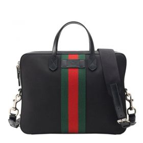 Gucci Web Band Canvas Slim Briefcase Bags 387102 KWT7N 1060