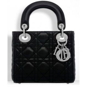 Dior Lady Dior Classic Tote Bag With Lambskin Black