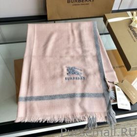 Burberry Cashmere Solid Color Thin Schawl 80 x 200 Pink