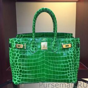Hermes Birkin 30cm 35cm Bag In Bamboo Crocodile Leather