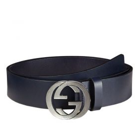 Gucci Leather Belts With Interlocking G Buckle 368186 BGH0N 4009
