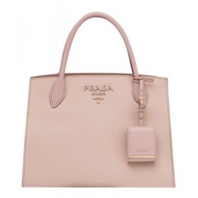 Prada Monochrome Saffiano Tote Bag Pink
