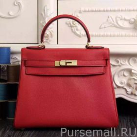 Hermes Kelly Bag In Red Epsom Leather